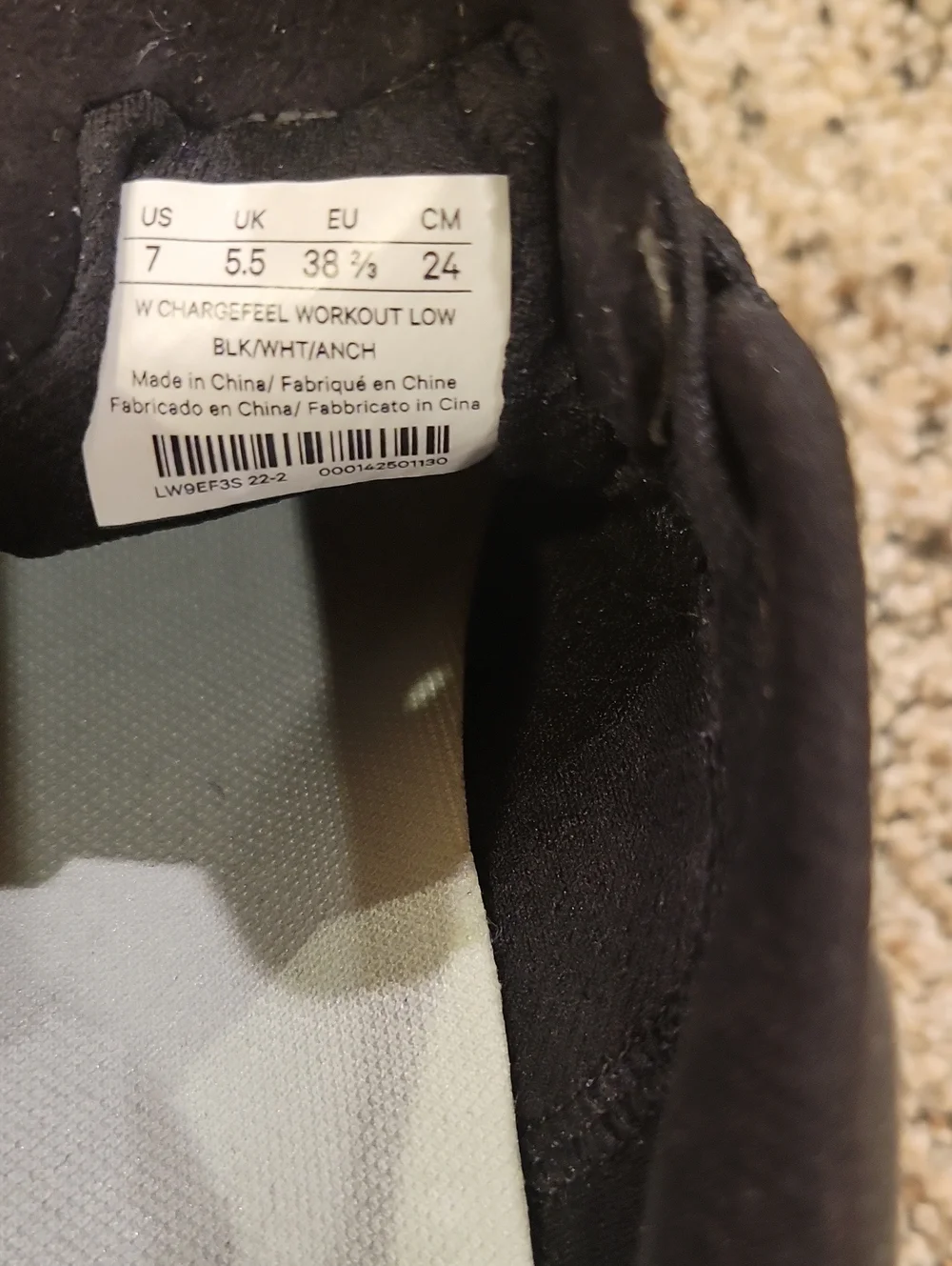 Lululemon Chargefeel Low Women's Workout Sneakers Tennis Shoes Black Anchor Sz 7